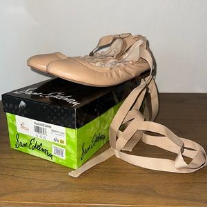 Sam Edelman Fallon Wraparound Tie Leather Flat - Size 6.5
